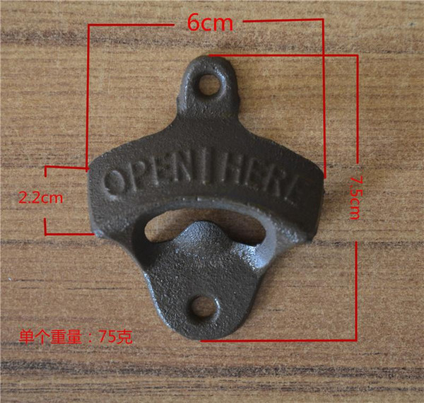 20pcs Hot Sales Chic Vintage Antique Iron Wall Mounted Bar Beer Glass Bottle Cap Opener Kitchen Tools Bottle Opener Beer Opener Without Srew