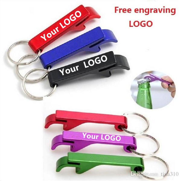 New METAL ALUMINUM ALLOY KEYCHAIN KEY CHAIN RING WITH BEER BOTTLE OPENER CUSTOM PERSONALIZED,laser engraving for free Openers