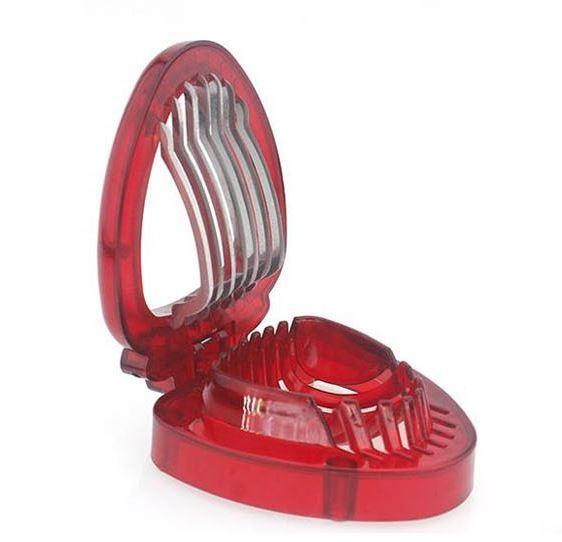 Delidge 1 pc Red Strawberry Slicer Plastic Fruit Carving Tools Salad Cutter Berry Strawberry Cake Decoration Cutter h112