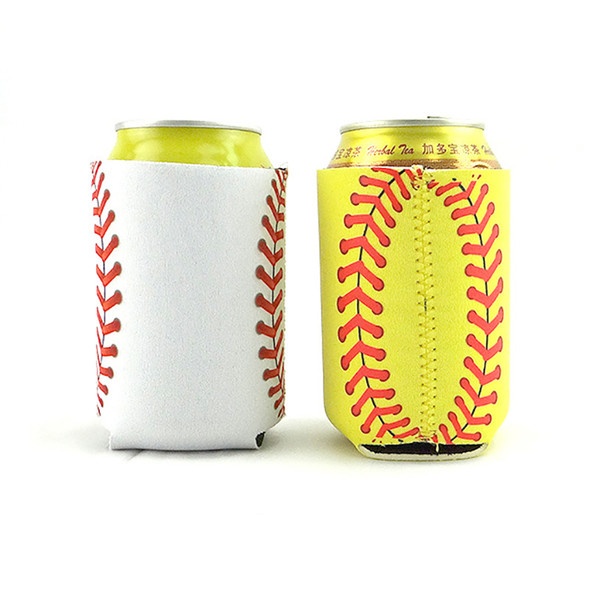 Baseball Printed Can Koozie Soft Neoprene Can Beer Beverage Coolers Can Sleeves Beer Bottle Cup Holder Covers Bar Tools