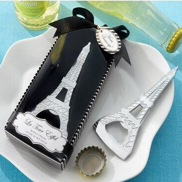 Romantic Wedding Souvenirs Paris Eiffel Tower Bottle Opener Novelty Wedding Party Favor gifts with retail package box