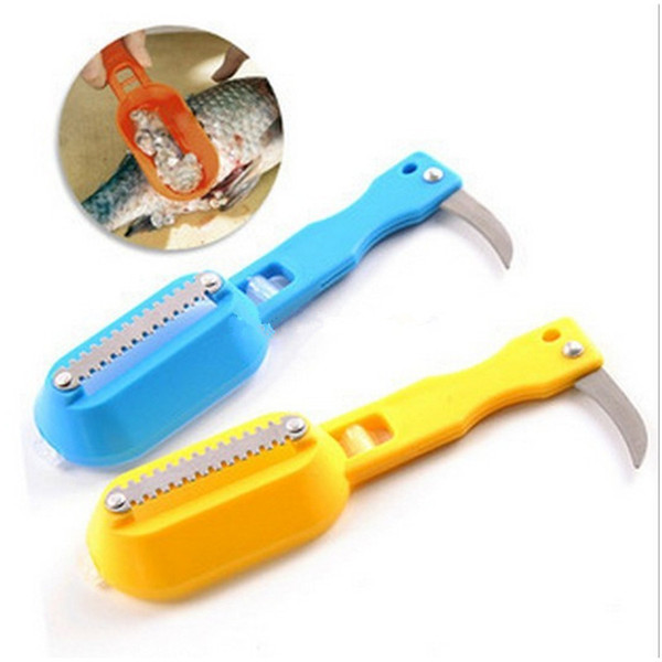 1Pcs kitchen tool cleaning fish skin steel fish scales brush shaver Remover Cleaner Descaler Skinner Scaler fishing tools knife