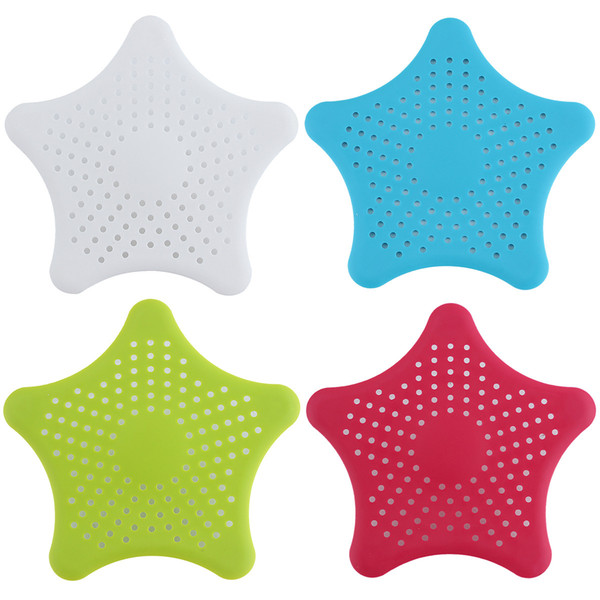 Starfish Hair Catcher, Rubber Drain Hair Stopper Star Design Home Living Floor Bath Catcher Sink Strainer Sewer Filter Shower Cover Kitchen