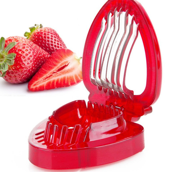 Strawberry Slicer Plastic Fruit Carving Tools Salad Cutter Berry Strawberry Cake Decoration Cutter With Sharp Blade