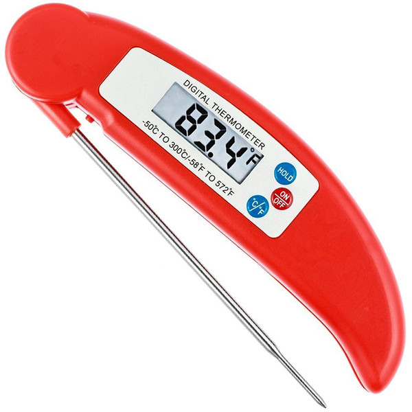 White Red Black Blue 1.5v Barbecue Thermometer BBQ Folding Probe Grill Cooking Food Electronic Probe Thermometer