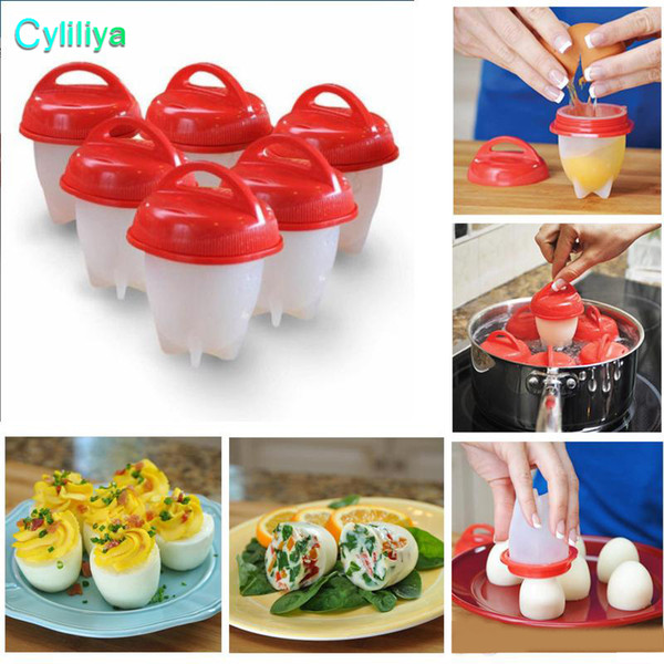 Non Stick Silicone Egg Cooker Hard Boiled Eggs Without The Shell Egg Boil Cooking Tools 6pcs/Set Make Delicious Egg Dishes