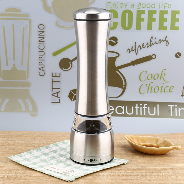 Manual Stainless Steel Salt Pepper Muller Spice Mill Grinder Thumb Push Type Easy Cooking Tools Kitchen Accessories +NB