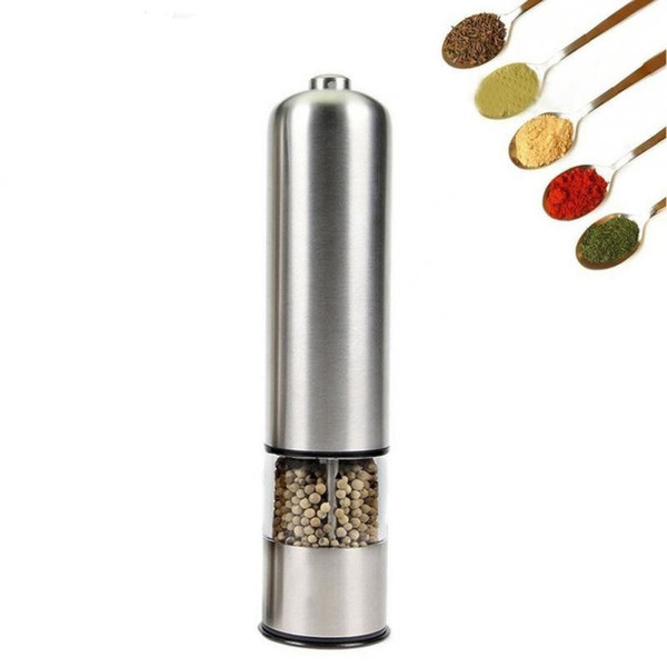 Free Shipping Stainless Steel Pepper Mill Shaker Pepper Grinder Pepper Mills Electric Salt Mill Cook Tools Family Barbecue Kitchen Mills