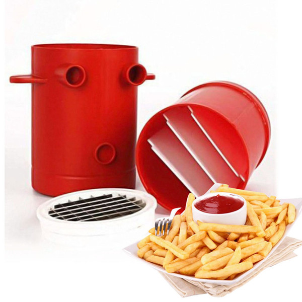 Jiffy Fries Potatoes Maker Slicers French Fries Maker Cutter Machine Microwave Container 2-in-1 Jiffy Fries Cutter Kitchen Tools