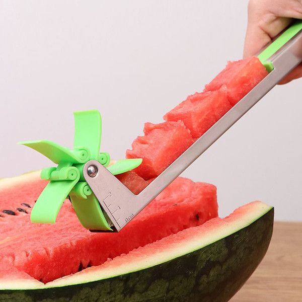 Stainless Steel Watermelon Slicer Cutter Novel Windmill Watermelon Cutting Tongs Knife Corer Fruit Vegetable Tools Kitchen Gadgets