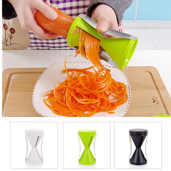 3 Colors Kitchen Room Grater Vegetable Spiral Slicer Easy Spiral Vegetable Spiralizer Slicer Twister Cuisine Cutter