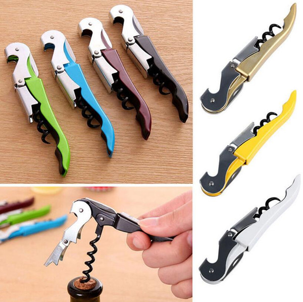 Waiter Wine Tool Bottle Opener Sea horse Corkscrew Knife Pulltap Double Hinged Corkscrew Corkscrew Stainless Steel 50pcs