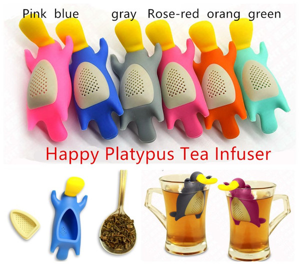 New Tea Infuser Happy Platypus Strainer for Herbal Weight Loss Tea and Mulling Spices Made from Food-Grade Silicone