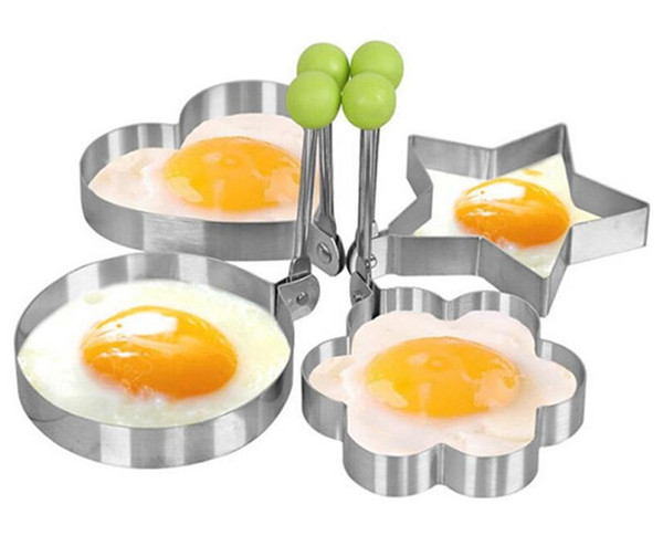 Wholesale multi - modeling thickened stainless steel frying device sleeved heart - shaped circular egg frying device frying egg mould