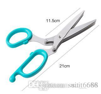 Stainless steel kitchen scissors multi-purpose multi-household food chopped scallions seaweed 5 layer strong scissors shredding scissors