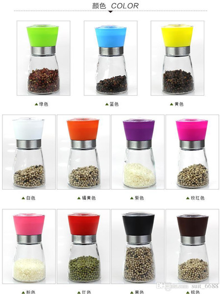 free shipping factory selling HPractical household glass grinder pepper grinder grinding manual bottle unleaded glass grinding pepper bottle