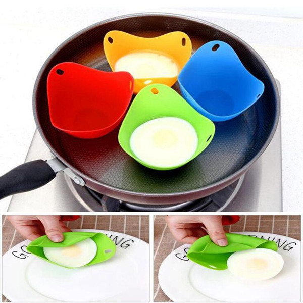 Silicone Kitchen Egg Cooker Boiler Hard Boiling Egg Making Mold Container Without Shells Silicone Egg Poachers Tools