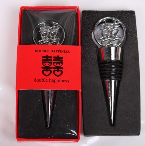 double happiness wine bottle stopper bottle opener gift box packing wedding favors