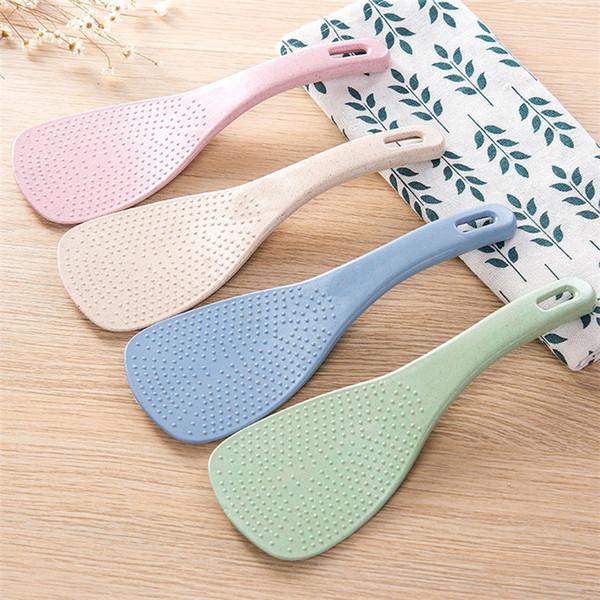 Kitchen Plastic Rice Tool Rice Spoon Eco-friendly 4 Colors Available Wheat Straw and Plastic Rice Scoop