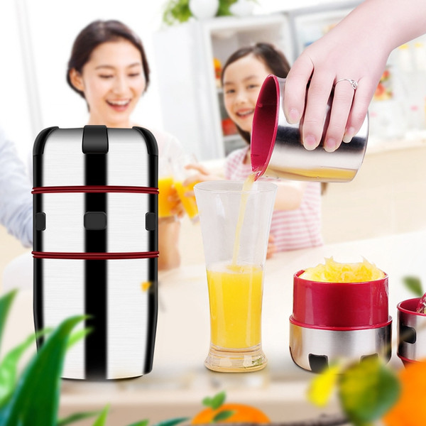 Household stainless steel Manual Juicer Juice Bottle Mini Travel Small Fruit Squeezer Machine Extractor Hand Press Cup