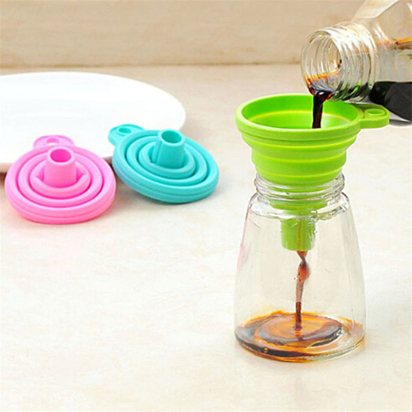 Mini Silicone Collapsible Funnel Foldable Funnel for Liquid Transfer