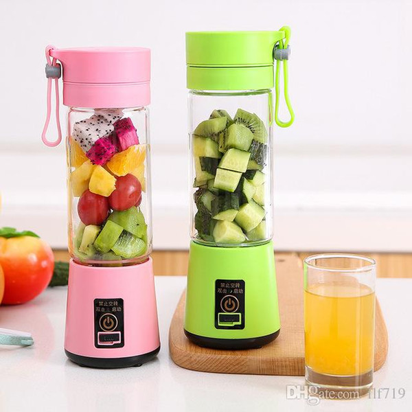 380ml Personal Blender Portable Mini Blender USB Juicer Cup Electric Juicer Bottle Fruit Vegetable Tools free shipping 001A