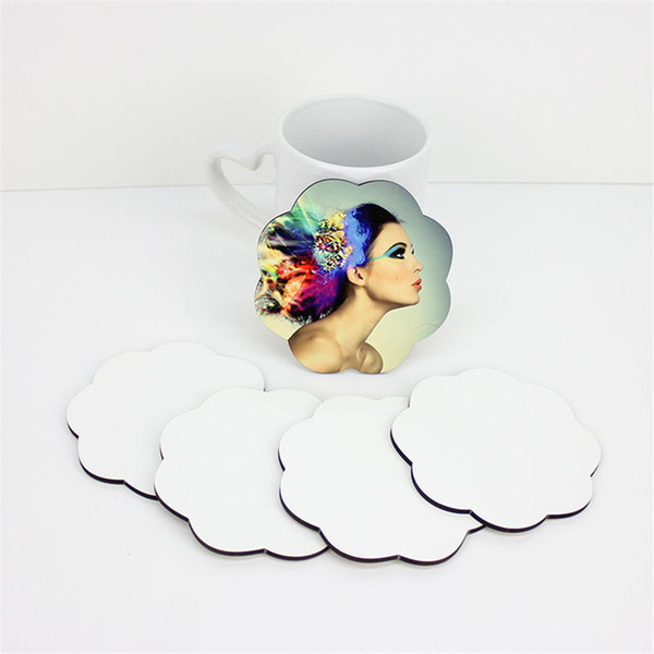 sublimation coaster for customized gift mdf wood coasters for dye sublimation flower shape heart transfer printing blank consumables