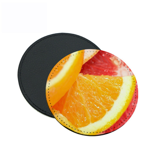 sublimation pu leather blank coaster round square leather coasters for dye sublimation hot transfer printing blank consumables