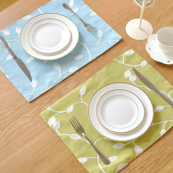 BZ803 Table mats Tableware mats Pads embroidery mat cloth Korean rural wind double disk pad placemat table napkin