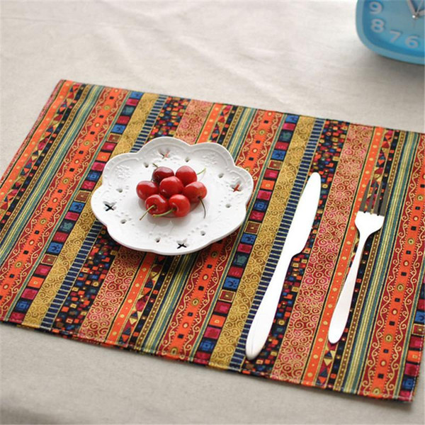 BZ811 Table mats Tableware mats Pads Quality home essential double deck mat table cloth ethnic style restaurant mat