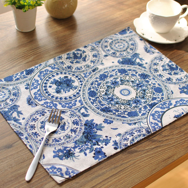 BZ801 table mats Tableware mats Pads Double thick table mat cotton orchid cloth placemat insulation pad Coasters napkin placemat