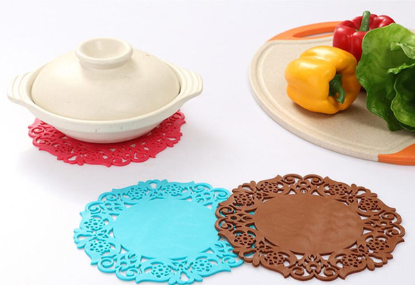 pure colour flower style Heat Insulation Place mats high quality Mats & Pads Table Decoration & Accessories