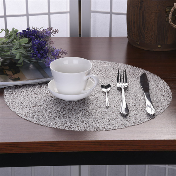 Dining Table Mat Non-slip Plate Placemat Insulation Pad round Coasters EVA Transparent Crystal 38cm