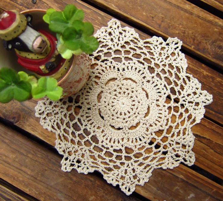 Free shipping 100% cotton hand made Crochet cup mat,Ecru Doily ,Natural color 20CMX20CM 20pcs/lot