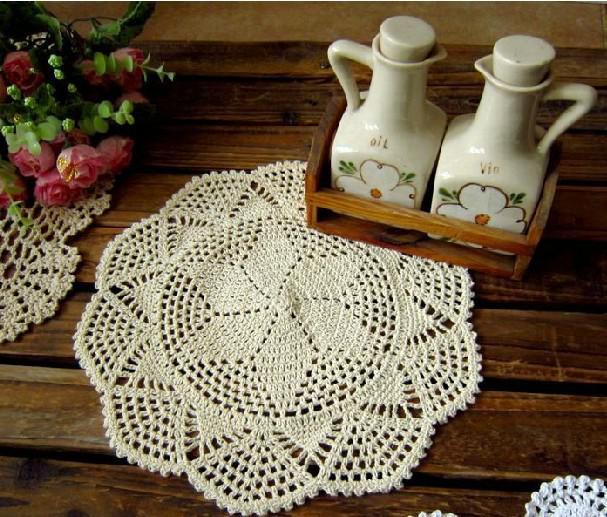 Free shipping cotton hand made Crochet cup mat,Ecru Doily ,Natural 28CMX28CM Round 12PCS/LOT CD030