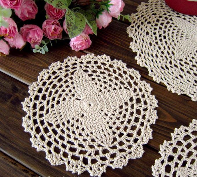 Free shipping18CMX18CM 12 PCS/LOT cotton Doily hand made Crochet cup mat,Ecru coaster CD027