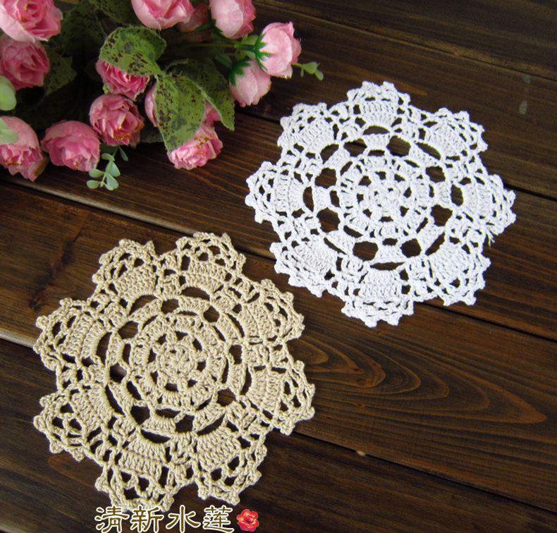 Free shipping100% cotton Doily hand made Crochet cup mat,coaster 16CMX16CM 12 PCS/LOT CD034