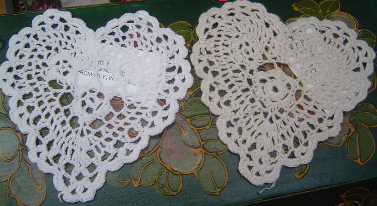 Free shipping 100%cotton hand made Shaped Heart Crochet Doily 14CM,cup mat 20PCS/LOT