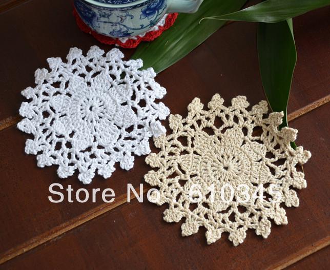 Free shipping cotton hand made Crochet Doily ,cup mat ,appliques 12CMX12CM Round 20PCS/LOT CD058