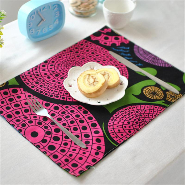 BZ809 Table mats Tableware mats Pads Foreign trade creative thermal insulation printing cloth pad anti ironing table mat napkin