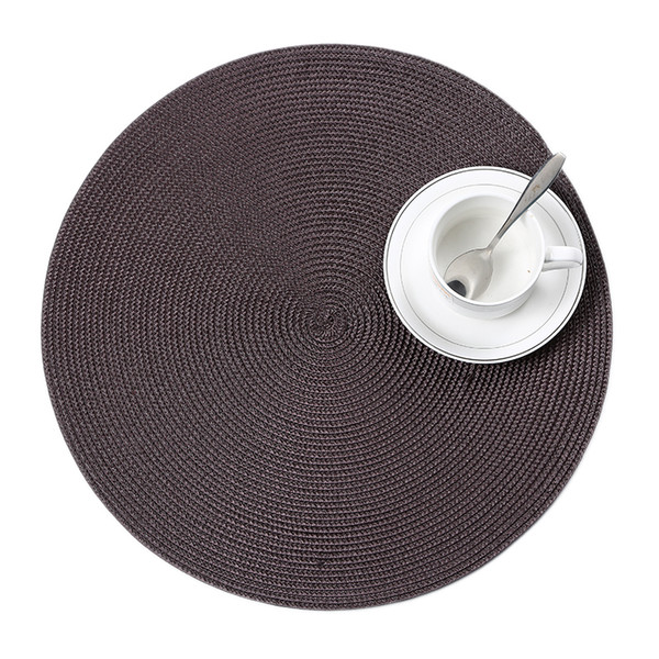 4 Pcs/lot round weave Placemat fashion PP dining table mat disc pads bowl pad coasters waterproof table cloth pad 38cm Dinner Table Pad