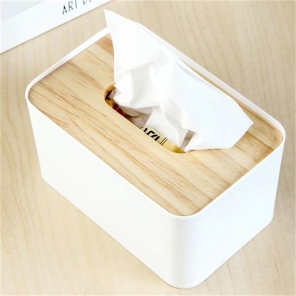 Wooden Tissue Box European Style Home Tissue Container Towel Napkin Tissue Holder Case for Office Home Decoration