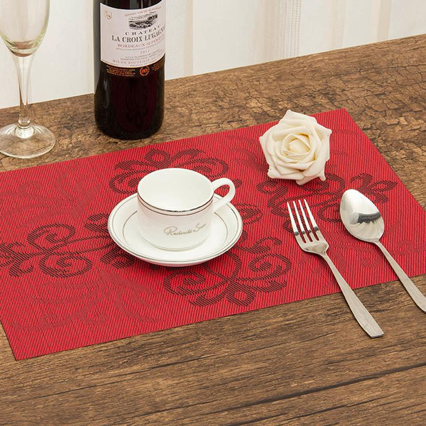 4Pcs/lot Placemat Chinese knot pattern dining tablemat disc pads bowl pad coasters waterproof table cloth pad slip-resistant pad