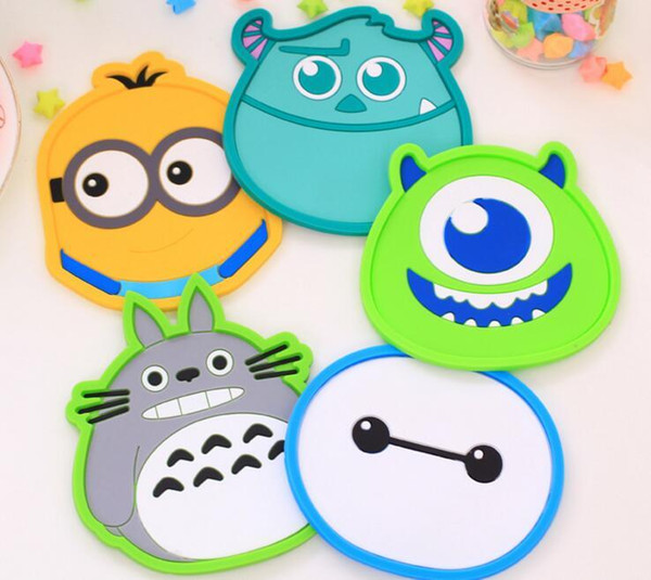 Cute Colorful Silicone Cartoon Coasters Cup Mat Silicone Drink Coasters Cup Mat Cup Pads by Meow