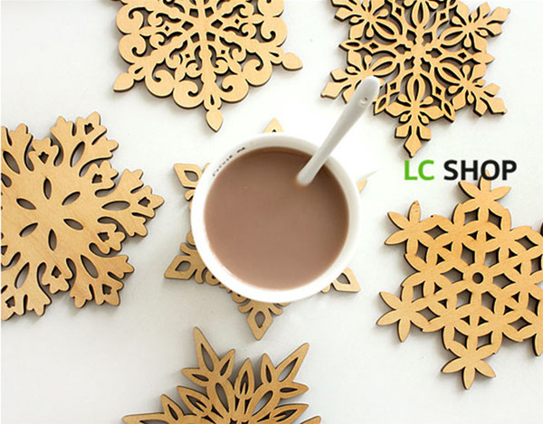 New style Snow Cup Coaster Cup Mat Wooden porta copos Cushion Holder Drink cup Placemat coffee pad Saucer