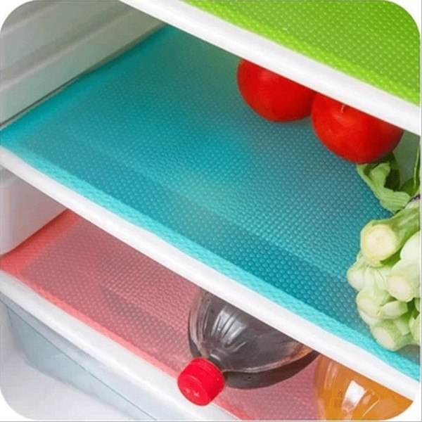 4 Pcs/set Fashion Refrigerator Pad Antibacterial Antifouling Mildew Moisture Absorption Pad Refrigerator Waterproof Mats