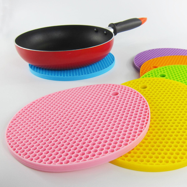 Round Honeycomb Silicone Mat Heat Resistant Candy Color Cup Coaster For Multi Functional Kitchen Pot Pad 2 35ww C R