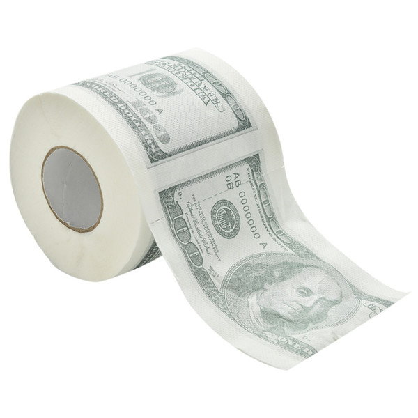 ZZIDKD 1Hundred Dollar Bill Printed Toilet Paper America US Dollars Tissue Novelty Funny $100 TP