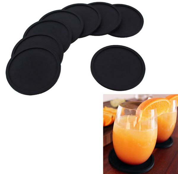 Non Slip Black Silicone Drink Coaster Coffee Mug Mat - 5 Colors Silicone Coasters - Easy To Clean Perfect To Protect Your Furniture