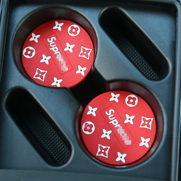 Car Water Cup Mat Automotive Cup Slot Dustproof Prevent Slippery PVC Mat Personality Car Interior Decoration Articles